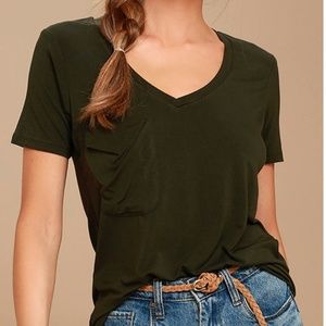 Olive green basic tee